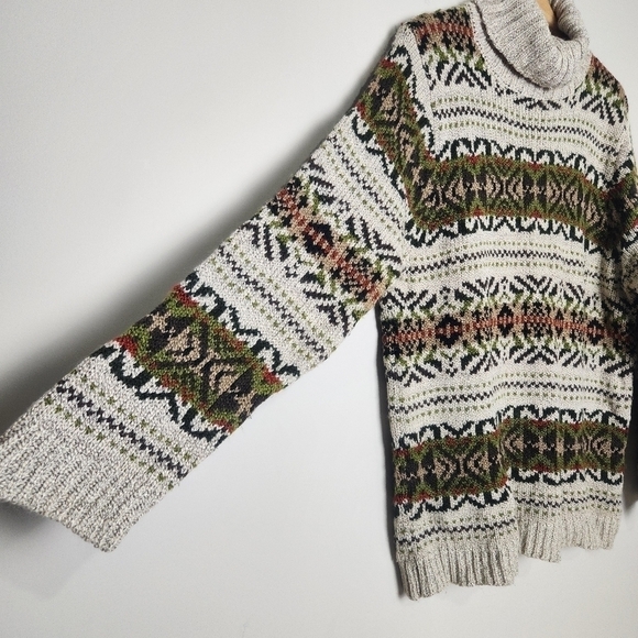 Vintage Women's Chunky Knit Turtleneck Oversized Sweater Large - Picture 6 of 14